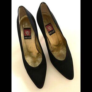 Anne Klein - Black Satin Evening Heels - Sz 7